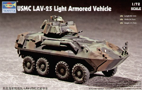 Trumpeter 07268 1:72 LAV-25 Piranha (8x8) USMC Light Armoured Vehicle