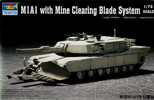 Trumpeter 07277 1:72 M1A1 Abrams with Mine Clearing Blade System