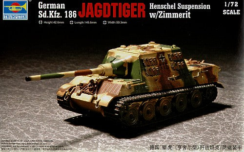 Trumpeter 07293 1:72 German Sd.Kfw.186 Jagdtiger Henschel Suspension with Zimmerit