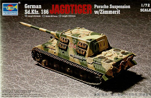 Trumpeter 07294 1:72 JagdTiger Porsche Suspension with Zimmerit