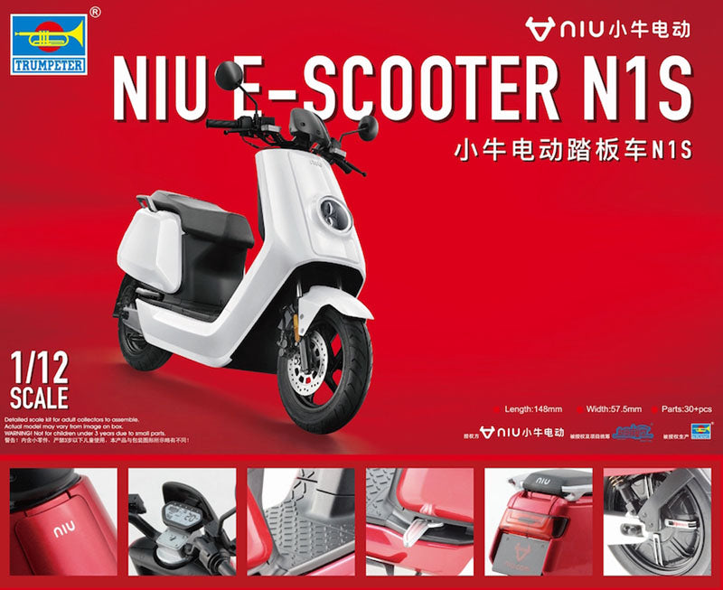 Trumpeter 07305 1:12 NIU E-Scooter N1S (Pre-Painted)