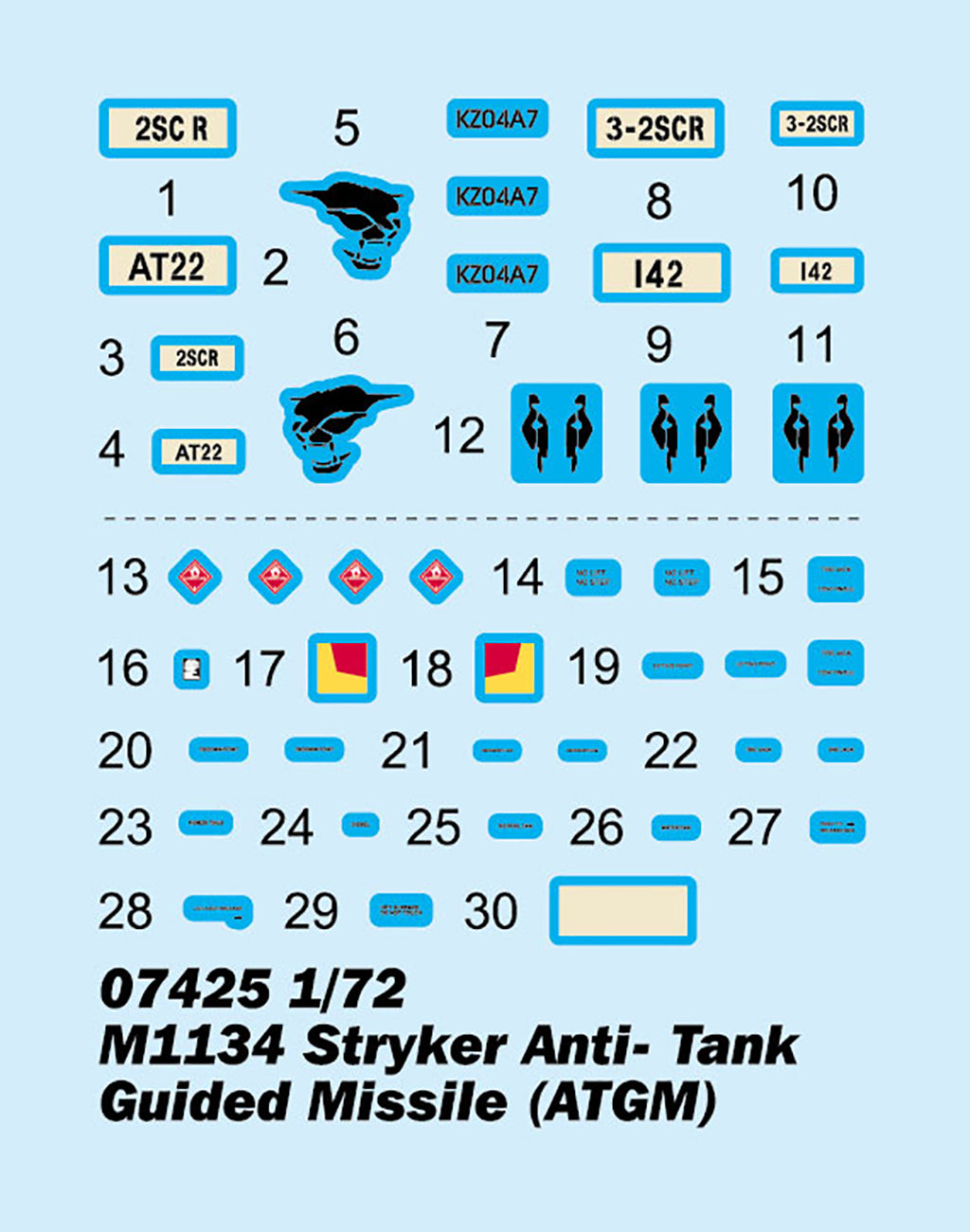 Trumpeter 07425 1:72 M1134 Stryker Anti-tank Guided Missile (ATGM)