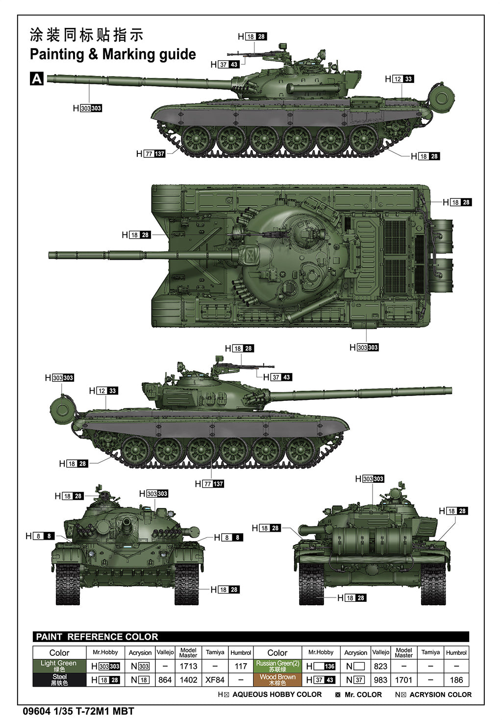 Trumpeter 09604 1:35 T-72M1 MBT