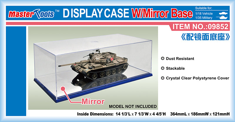 Trumpeter 09852 Display Case 364 x 186 x 121mm with Mirror Base