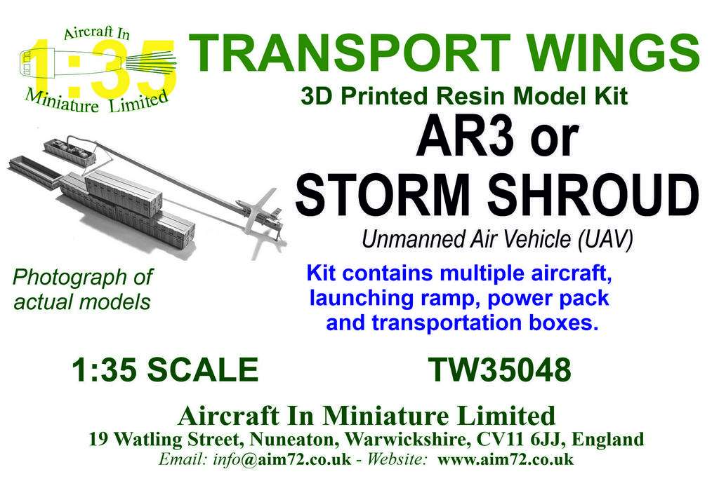 AIM - Transport Wings TW35048 1:35 AR3 or Storm Shroud Unmanned Air Vehicle (UAV).