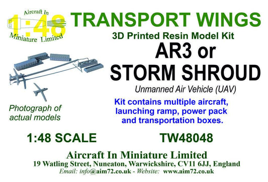AIM - Transport Wings TW48048 1:48 AR3 or Storm Shroud Unmanned Air Vehicle (UAV).