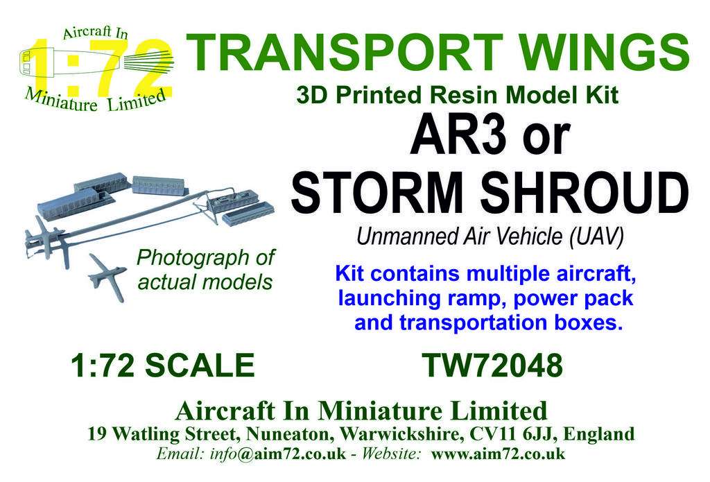 AIM - Transport Wings TW72048 1:72 AR3 or Storm Shroud Unmanned Air Vehicle (UAV).