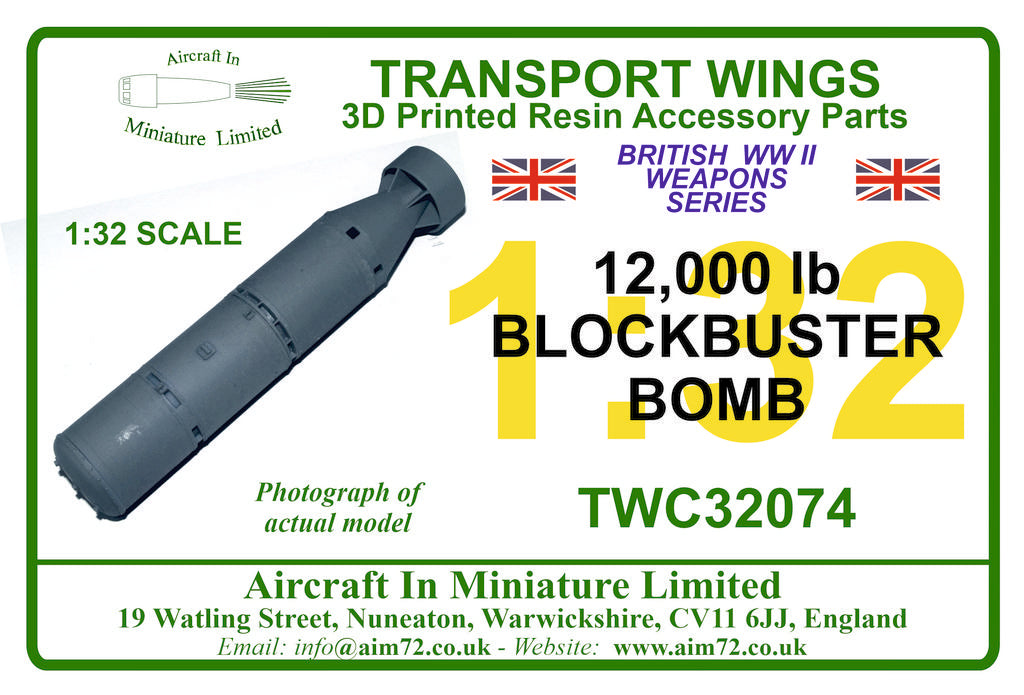 AIM - Transport Wings TWC32074 1:32 12,000 lb blockbuster bomb