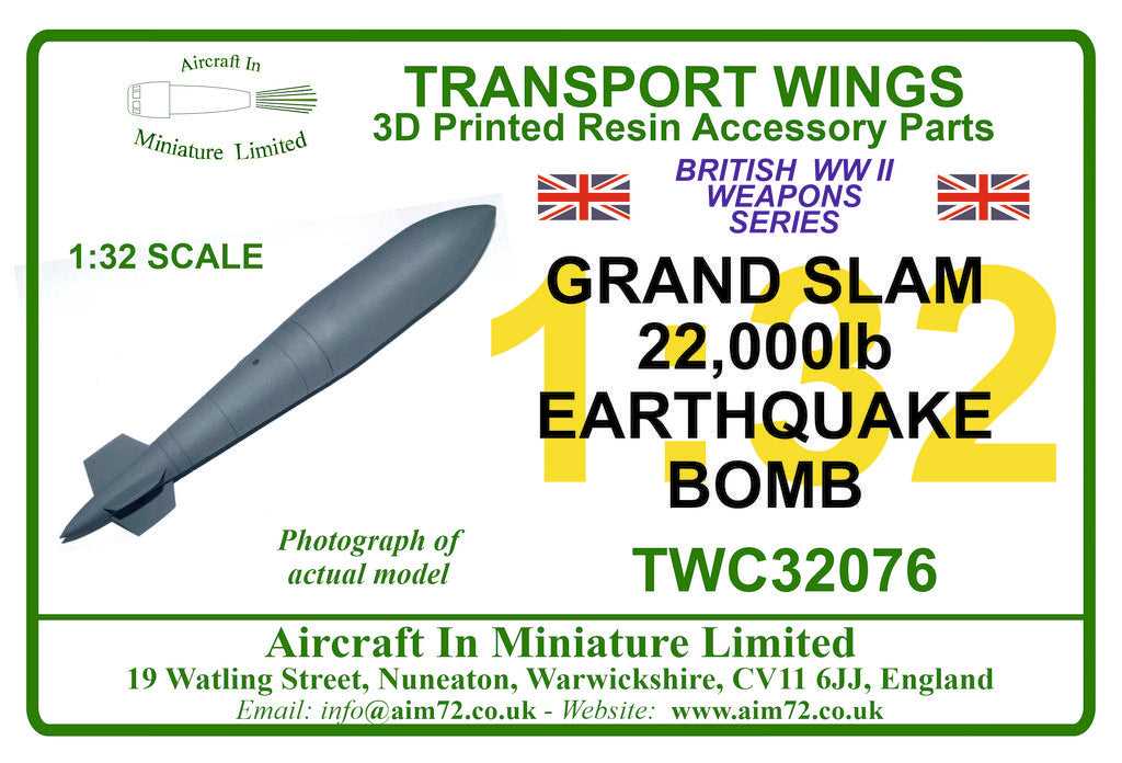 AIM - Transport Wings TWC32076 1:32 Grand Slam bomb.