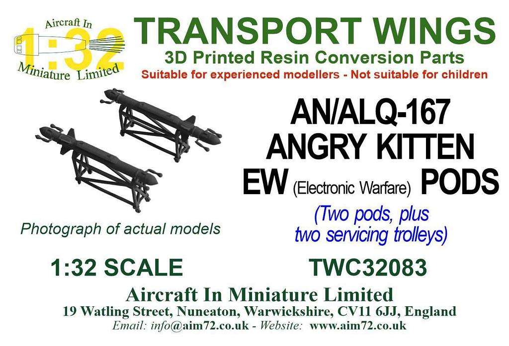 AIM - Transport Wings TWC32083 1:32 AN/ALQ-167 Angry Kitten EW Pods