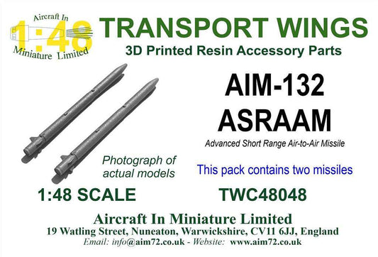 AIM - Transport Wings TWC48048 1:48 AIM - 132 ASRAAM Advanced Short Range Air to Air Missiles - 2 Missiles