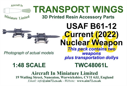 AIM - Transport Wings TWC48061L 1:48 USAF/USN B61-12 Current Nuclear Weapon - twin pack