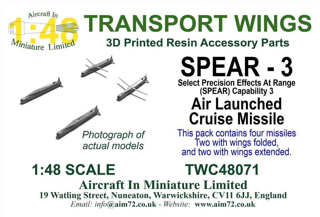 AIM - Ground Equipment TWC48071 1:48 SPEAR-3 air to ground missile.