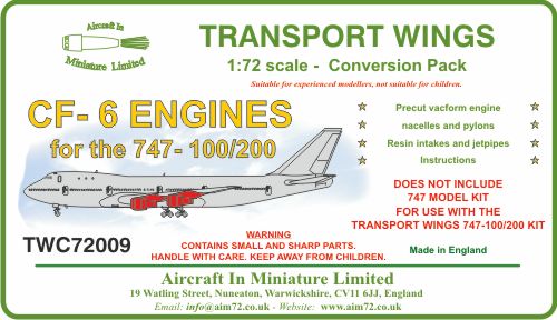 AIM - Transport Wings TWC72009 1:72 CF-6 Engines Conversion Pack