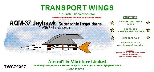 AIM - Transport Wings TWC72027 1:72 Beechcraft AQM-37 Jayhawk Supersonic Target Drone