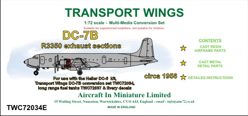 AIM - Transport Wings TWC72034E 1:72 Douglas DC-7B R3350 Exhaust Section