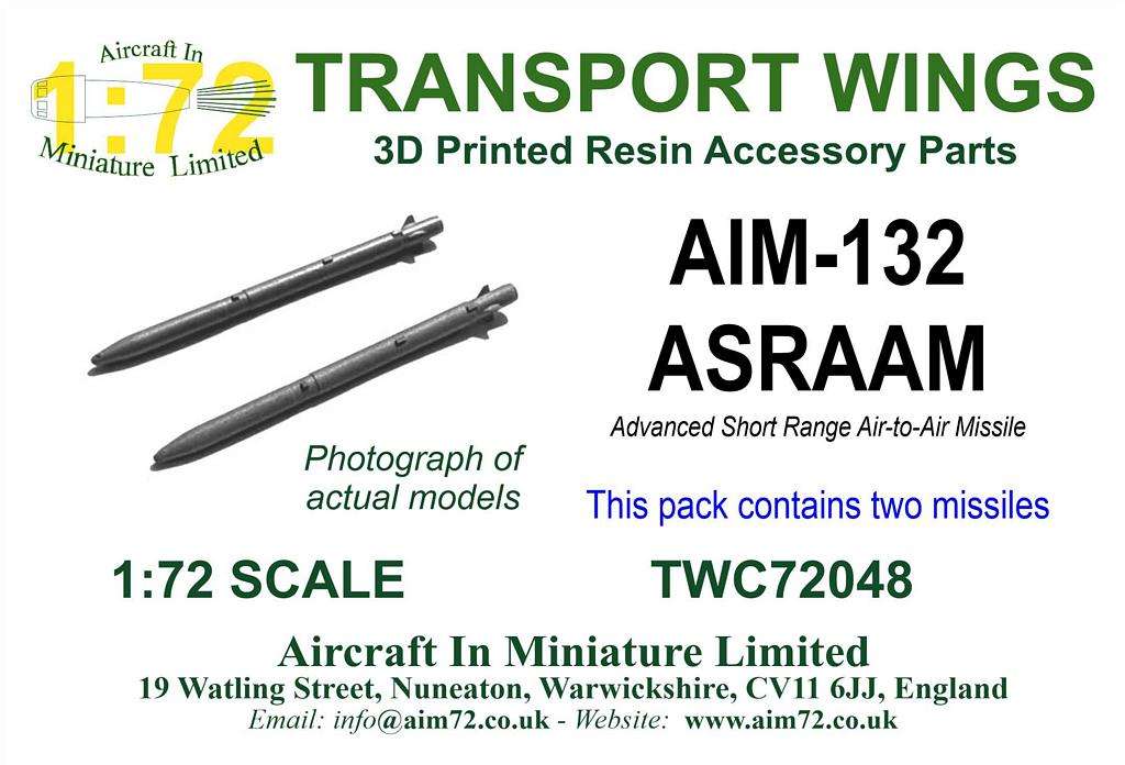 AIM - Transport Wings TWC72048 1:72 AIM - 132 ASRAAM Advanced Short Range Air to Air Missile