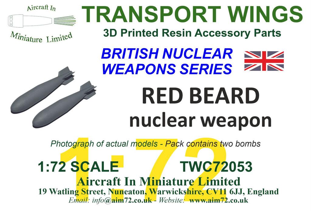 AIM - Transport Wings TWC72053 1:72 Red Beard - British Nuclear Weapon