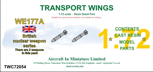 AIM - Transport Wings TWC72054 1:72 WE177A (short body) - (3D-Printed) British nuclear weapon