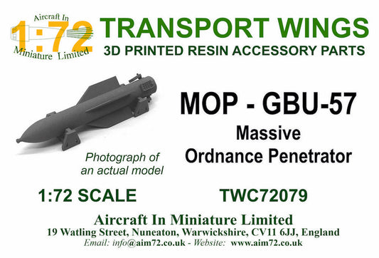 AIM - Transport Wings TWC72079 1:72 GBU-57 Massive Ordnance Penetrator MOP