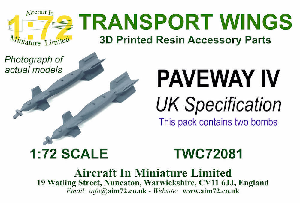 AIM - Transport Wings TWC72081 1:72 Paveway IV-UK Specification (pack of 2) 3D-Printed