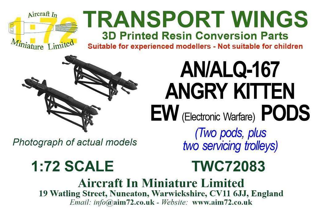 AIM - Transport Wings TWC72083 1:72 AN/ALQ-167 Angry Kitten EW Pods