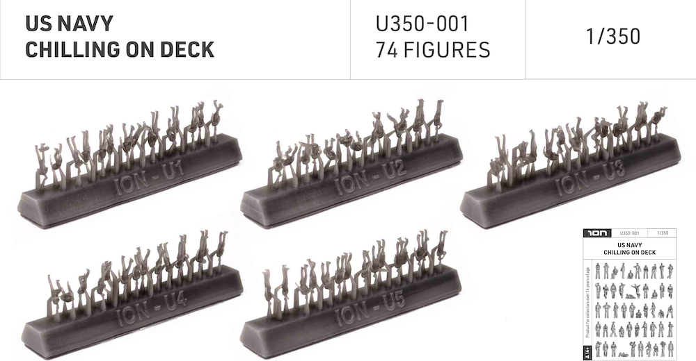 ION Model U350-001 1:350 US Navy Chilling on Deck 74 Figures (3D-Printed)