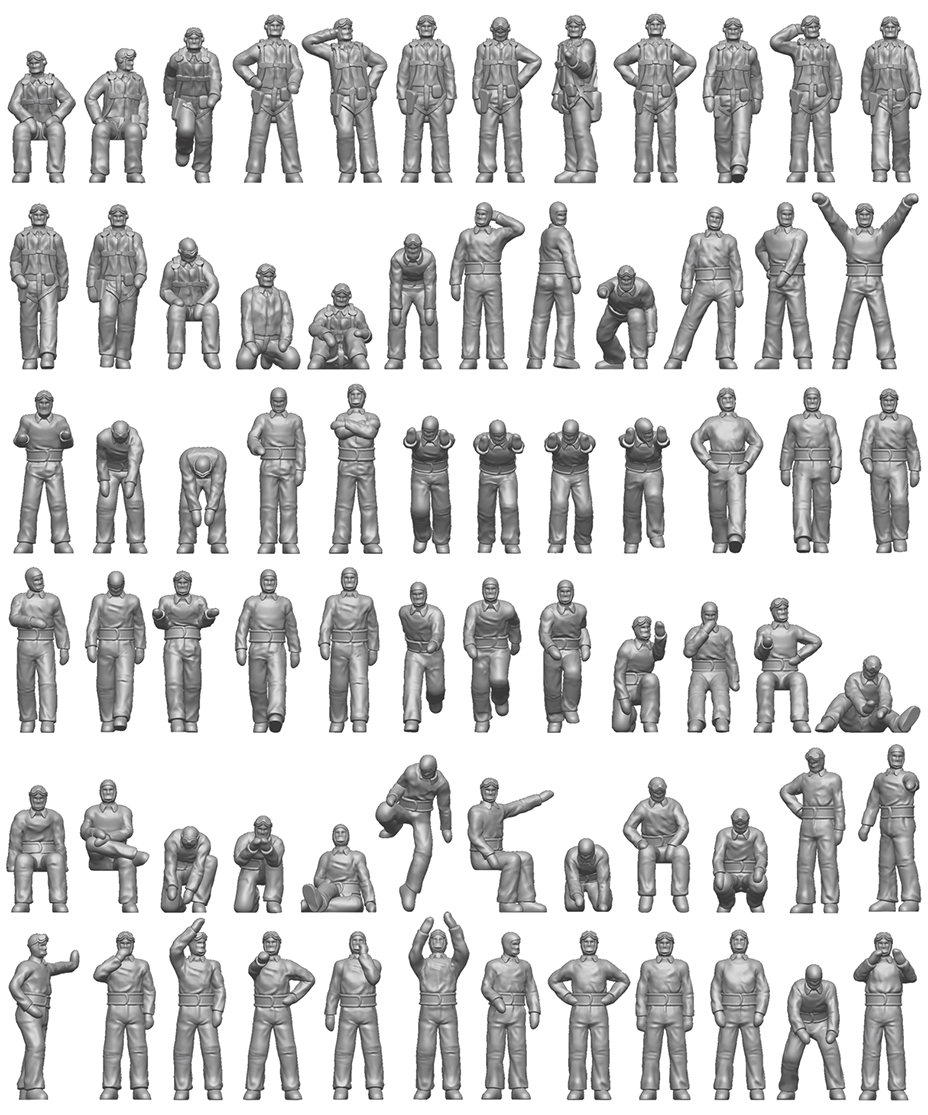 ION Model U350-002 1:350 US Navy Carrier Personnel & Pilots (3D-Printed)