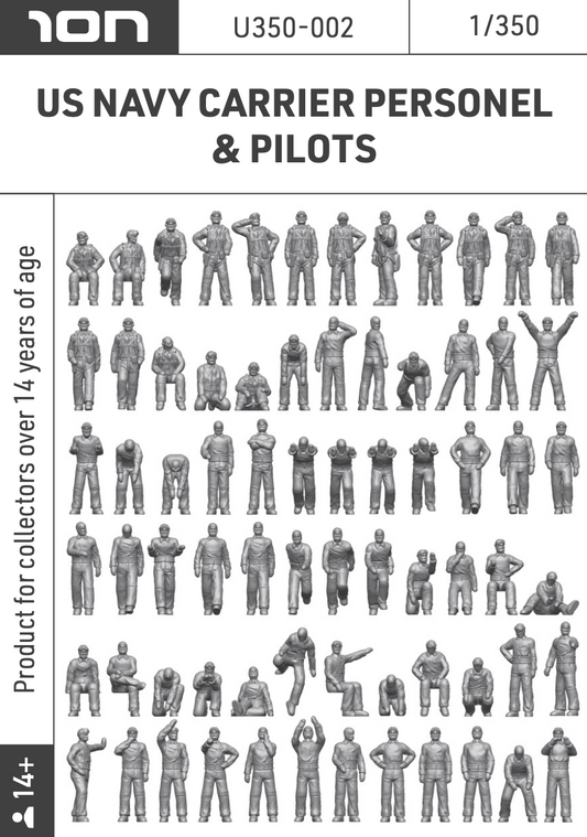 ION Model U350-002 1:350 US Navy Carrier Personnel & Pilots (3D-Printed)