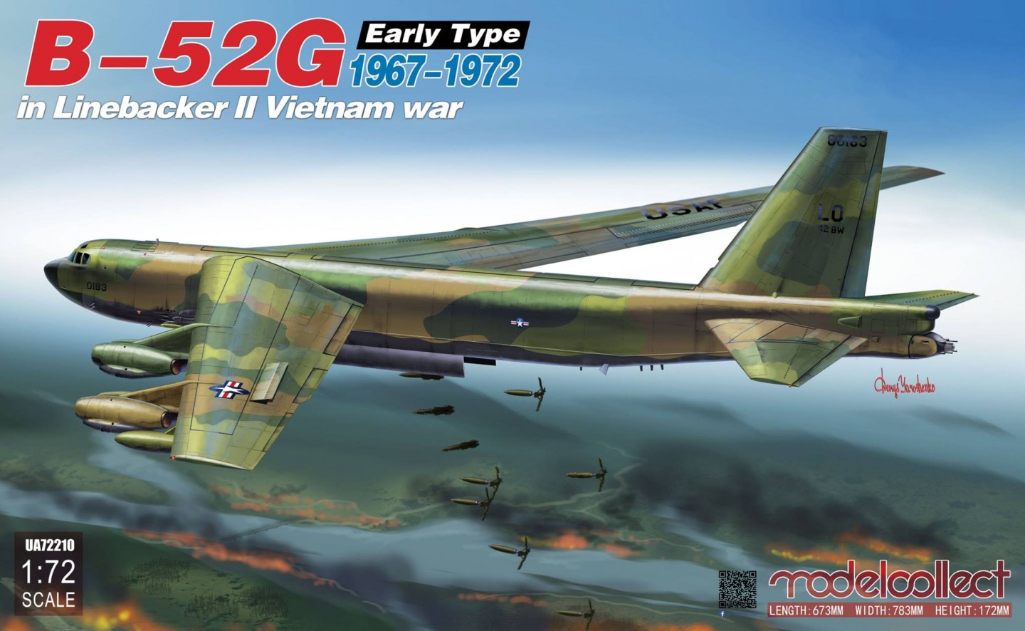 Modelcollect UA72210 1:72 Boeing B-52G Early Type in Linebacker II Vietnam War 1967-1972