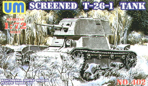 UM-MT 402 1:72 Soviet T-26-1 Light Tank with Conical Turret & Extra Armour