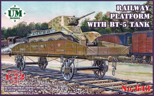 UM-MT 643 1:72 Flat Railway Wagon with BT-5 Tank