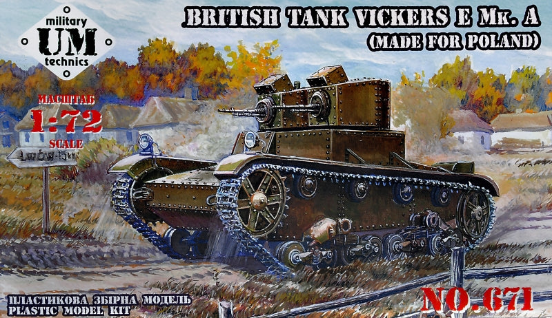 UM-MT 671 1:72 Vickers E Mk.A British Tank (Made for Poland) - Rubber Tracks