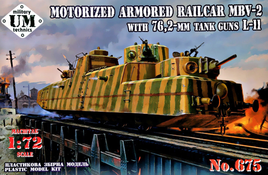 UM-MT 675 1:72 Motorized Armored Railcar MBV-2 with 76,2mm Tank Guns L-11