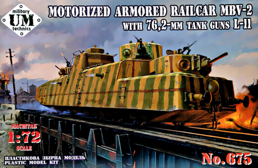 UM-MT 675 1:72 Motorized Armored Railcar MBV-2 with 76,2mm Tank Guns L-11