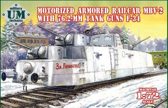 UM-MT 677 1:72 Motorized Armored Railcar MBV-2 with 76,2mm Tank Guns F-34