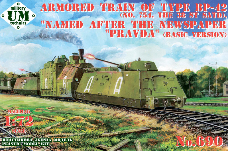 UM-MT 690 1:72 Armored Train of Type BP-42 (No.754, the 38 st SATD) 'PRAVDA' Basic Version