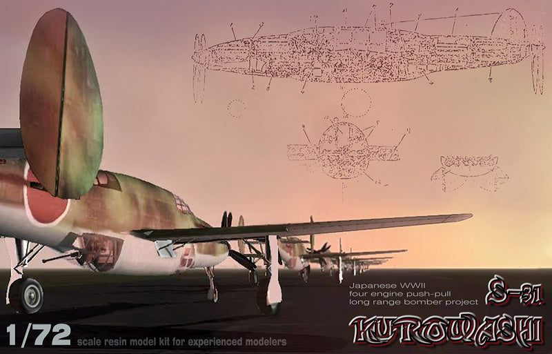 Unicraft UNI72163 1:72 S-31 Kurowashi Japanese WWII four engined push pull bomber project