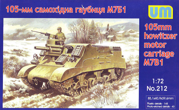 Unimodel 212 1:72 M7B1 105mm Howitzer Motor Carriage