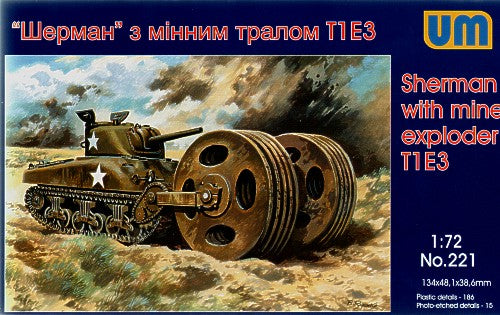 Unimodel 221 1:72 Sherman with Mine Explorer T1 E3