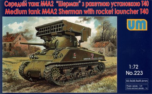 Unimodel 223 1:72 M4A2 Sherman with T40 Rocket Launcher