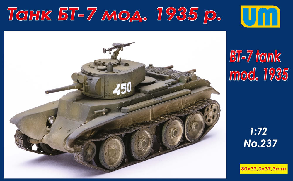 Unimodel 237 1:72 Soviet BT-7 Tank mod.1935
