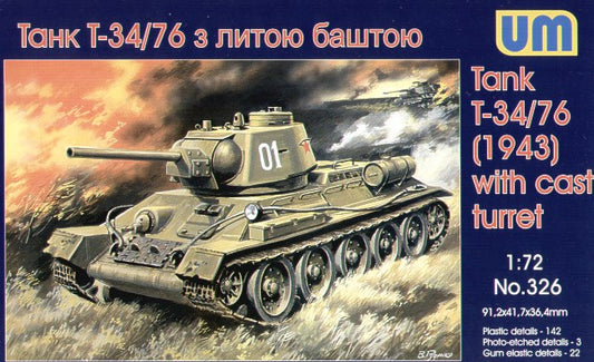Unimodel 326 1:72 Soviet T-34/76 model 1943 with Cast Turret