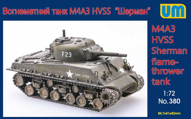 Unimodel 380 1:72 M4A3 HVSS Sherman Flame Thrower Tank