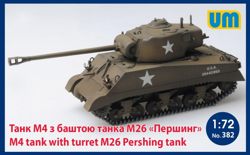 Unimodel 382 1:72 M4 Tank with Turret M26 Pershing Tank