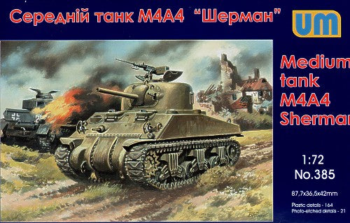 Unimodel 385 1:72 M4A4 Sherman Medium Tank