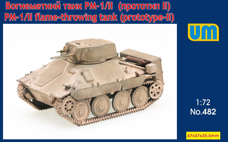 Unimodel 482 1:72 PM-1/II flame-throwing tank on 'Hetzer' chassis