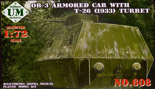 UM-MT 608 1:72 Soviet OB-3 Armored Railway Carriage with T-26 Turret