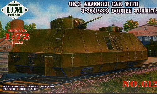 UM-MT 612 1:72 Soviet OB-3 Armored Car with T-26 (1933 Double Turret)