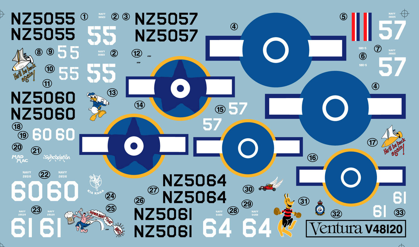 Ventura V48120 1:48 RNZAF Douglas SBD-5 Dauntless - Pacific Theatre, No.25 Squadron